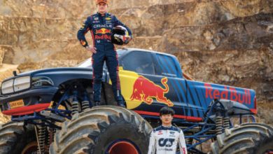 Photo de Duel en Monster Trucks pour Verstappen et Tsunoda